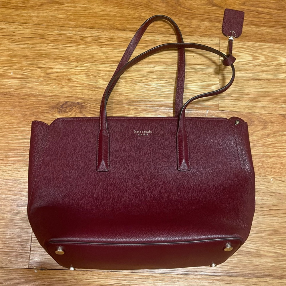 NWOT Kate Spade Margaux Large Work Tote in Cherrywood (Burgundy), Dustbag Inclu.